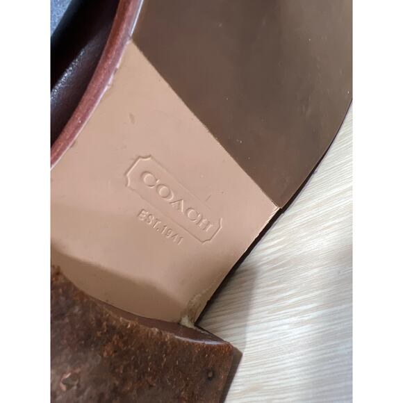 Coach Joele Q496 Leather Riding Boots Brown Womens Size 9.5B - Picture 10 of 15